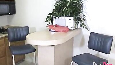 Blonde babe fucks herself hard with a vibrator