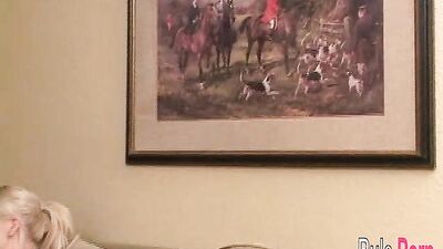 Elizabeth Del Mar Pleasures Her Pussy on Sofa