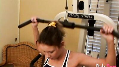 Trinity James pleasures herself in the bathroom