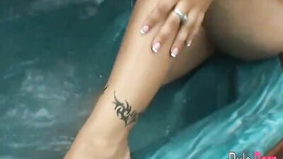 Jemma gets fucked in the hot tub