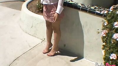 Lucy Thai fucks her tight pussy with a big purple dildo