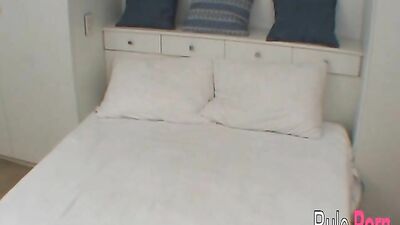 Bruna spreads her pussy wide and fingers her clit
