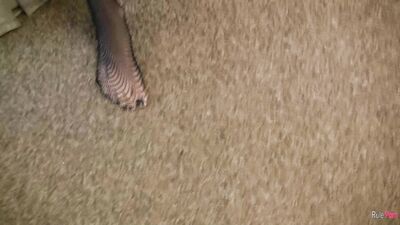 Hot MILF gets pussy pounded by a big pink dildo