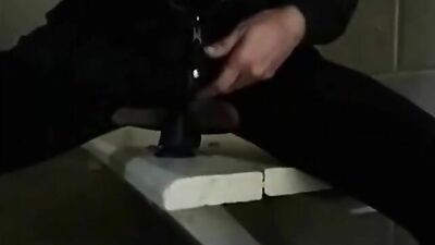 Squirting Public Dildo And fucks her pussy hard on public toilet