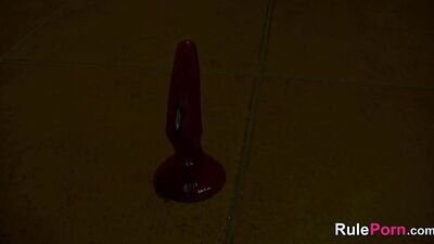 Amateur Doll Sucks Red Dildo