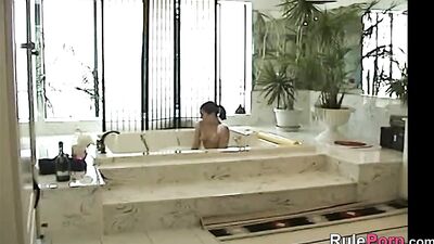 Brunette Bath Time Solo Scene