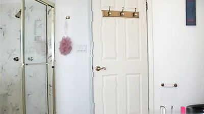Ashley Blue in a Natural Bathroom Couple Scene