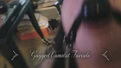 Cumslut Gets Mouth Gagged and Facilized Several Times