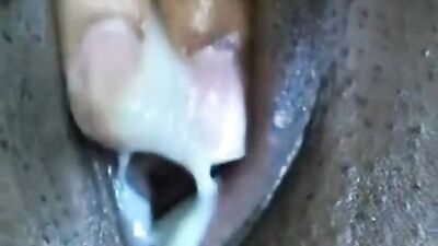 Mature Black Babe Masturbates and Squirts