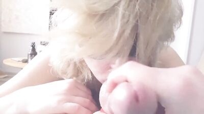 Hot Blonde with Amazing Lips Sucking Dick to Facial