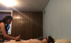 Hairy teen rides dick like crazy