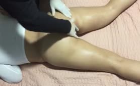 Oiled massage with orgasm