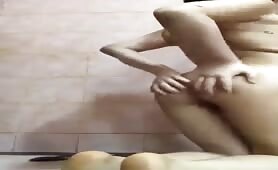 Sexy asian girl masturbating in shower
