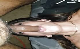 Facefucking this pretty brunette